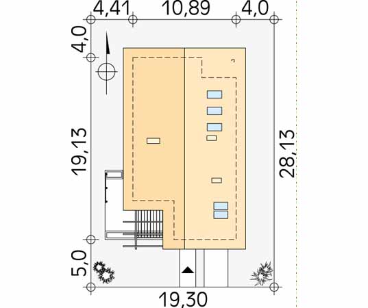 Projekt domu Aga - usytuowanie na działce