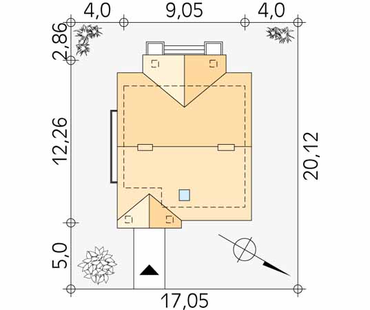 Projekt domu Agat - usytuowanie na działce