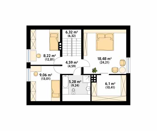 Projekt domu Agatka - rzut poddasza