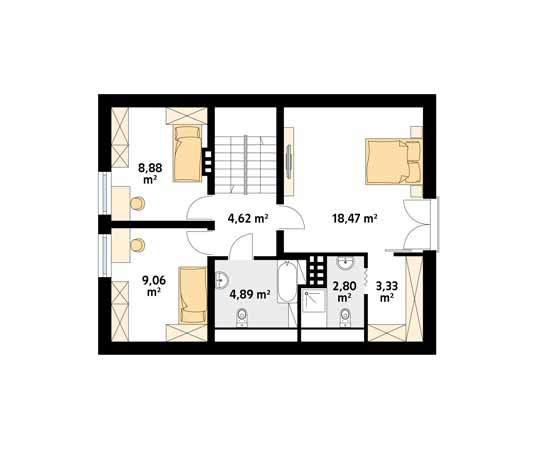 Projekt domu Agatka 2 - rzut poddasza