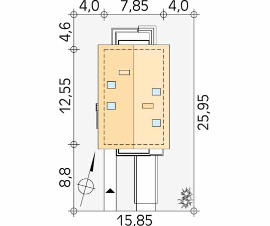 Projekt domu Agawa 2 - usytuowanie na działce