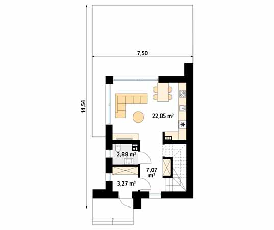 Projekt domu Agrest 2 - rzut parteru