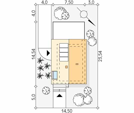Projekt domu Agrest 2 - usytuowanie na działce