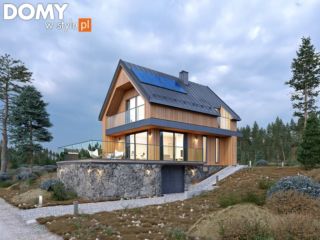 Nowoczesny projekt domu z poddaszem Agrest 2 - wizualizacja frontowa