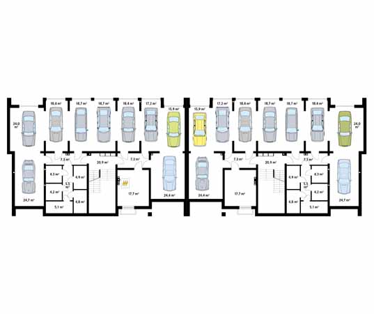 Projekt domu Akant - rzut piwnicy