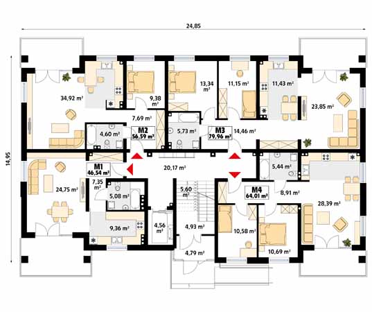 Projekt domu Akant 2 - rzut parteru