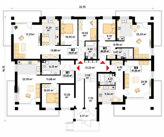 Projekt domu Akant 4 - rzut parteru