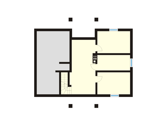 Projekt domu Akcent - rzut piwnicy