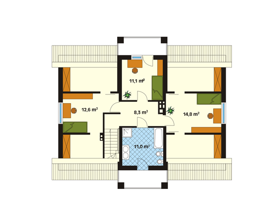 Projekt domu Akcent - rzut poddasza