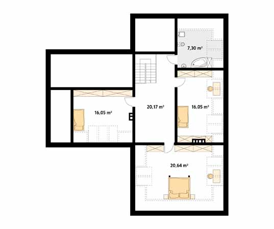 Projekt domu Aksamit 2 - rzut poddasza