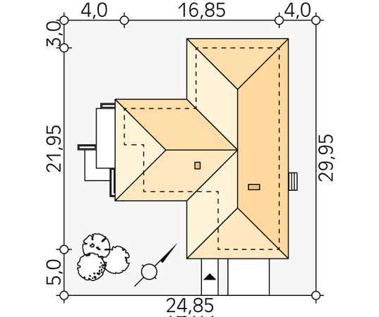 Projekt domu Aksamit 3 - usytuowanie na działce