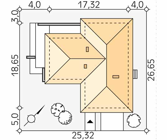 Projekt domu Aksamit 4 - usytuowanie na działce