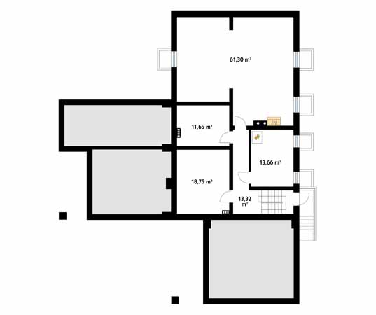 Projekt domu Aksamit 7 - rzut piwnicy