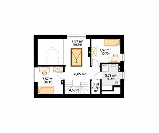 Projekt domu Aksamitka 2 - rzut poddasza