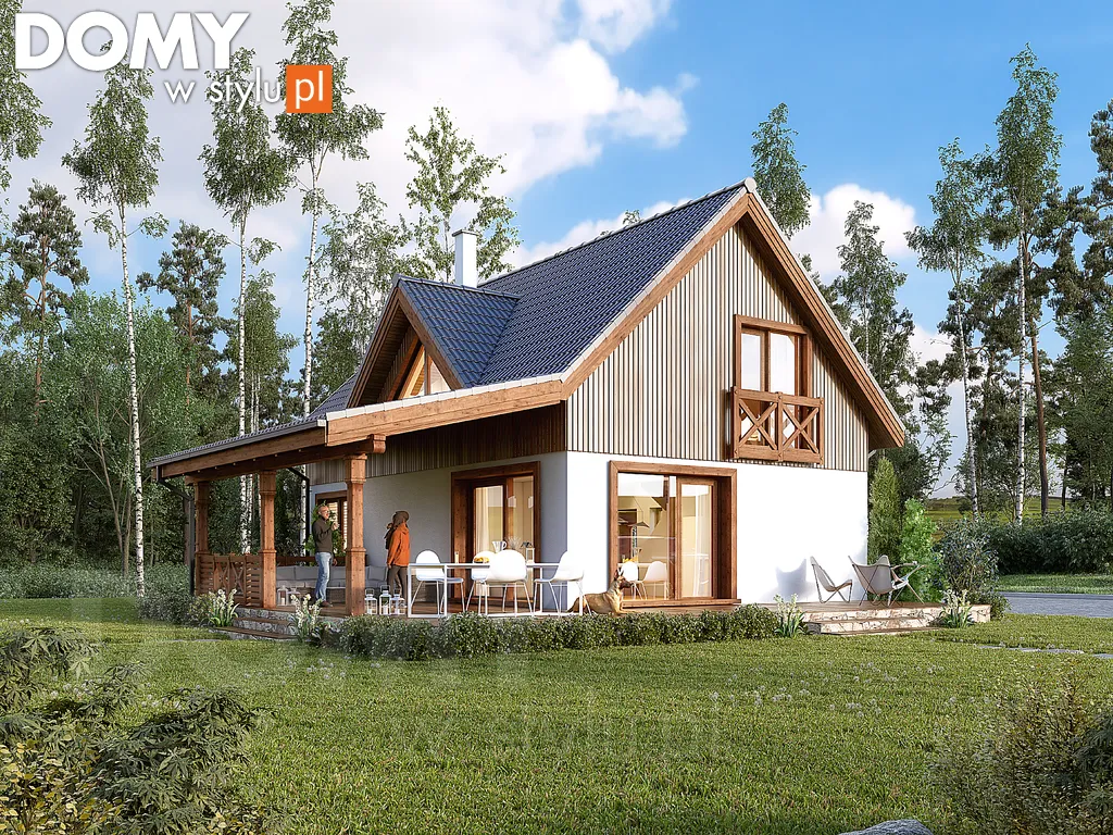 Nowoczesny projekt domu z poddaszem Aksamitka 2 - wizualizacja frontowa