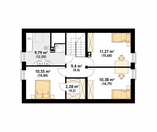 Projekt domu Albit - rzut poddasza