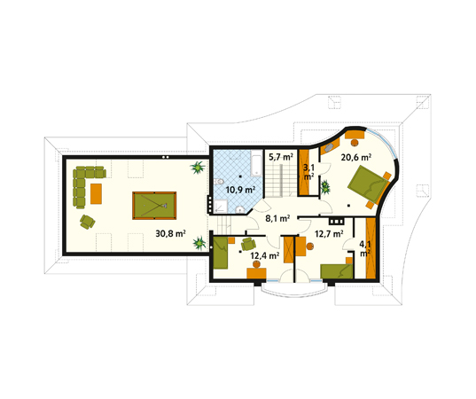 Projekt domu Alfa 2 - rzut poddasza