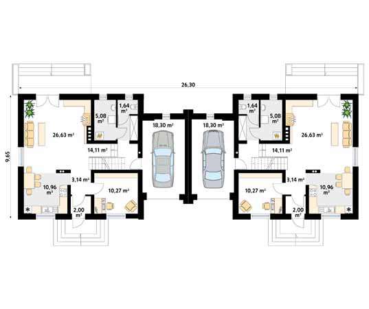 Projekt domu Alga - rzut parteru