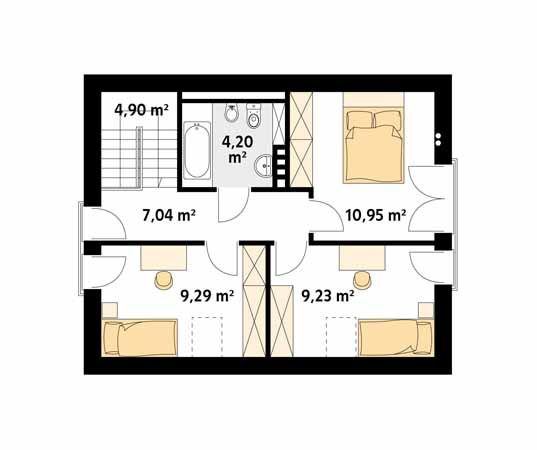 Projekt domu Alicja - rzut poddasza