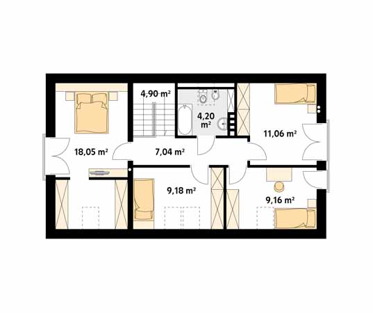 Projekt domu Alicja 2 - rzut poddasza