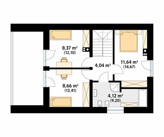 Projekt domu Alikante 3 - rzut poddasza