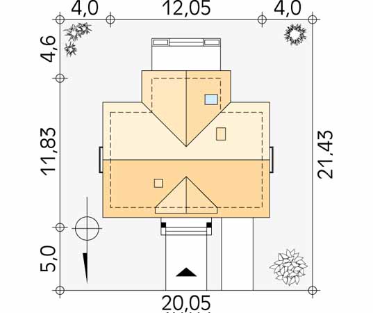Projekt domu Alka - usytuowanie na działce