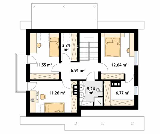 Projekt domu Aloes - rzut poddasza