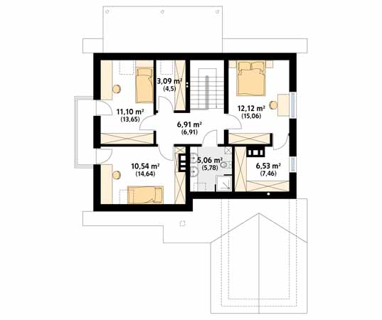 Projekt domu Aloes 3 - rzut poddasza