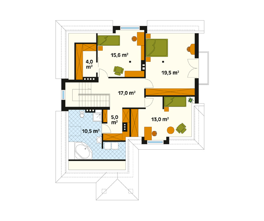 Projekt domu Alt - rzut poddasza