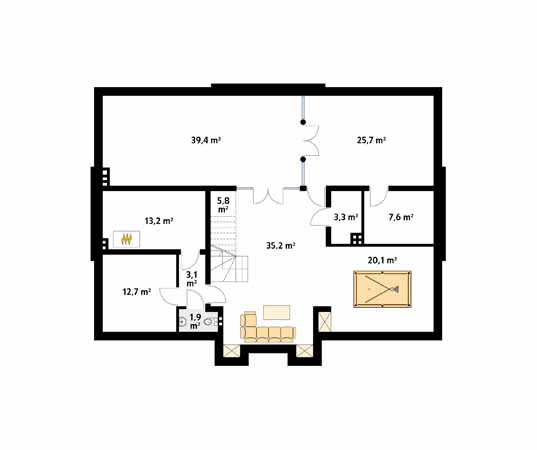 Projekt domu Amadeusz - rzut piwnicy