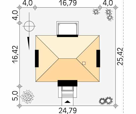 Projekt domu Amadeusz - usytuowanie na działce