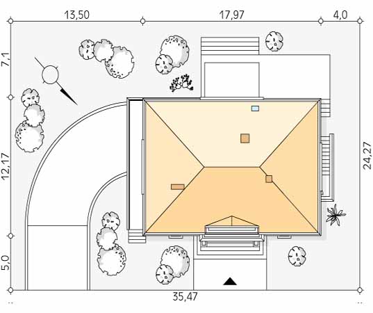Projekt domu Amadeusz 2 - usytuowanie na działce