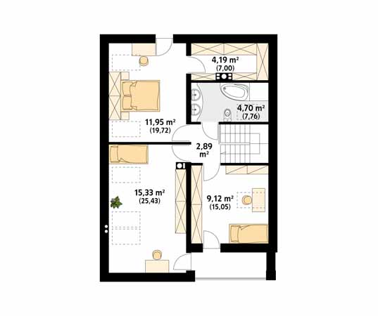 Projekt domu Amarant 2 - rzut poddasza