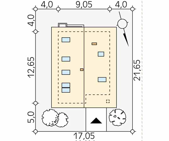 Projekt domu Amarant 2 - usytuowanie na działce
