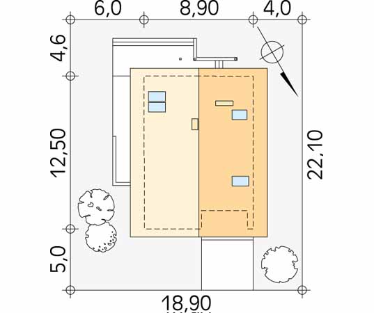 Projekt domu Amarant dr-T - usytuowanie na działce