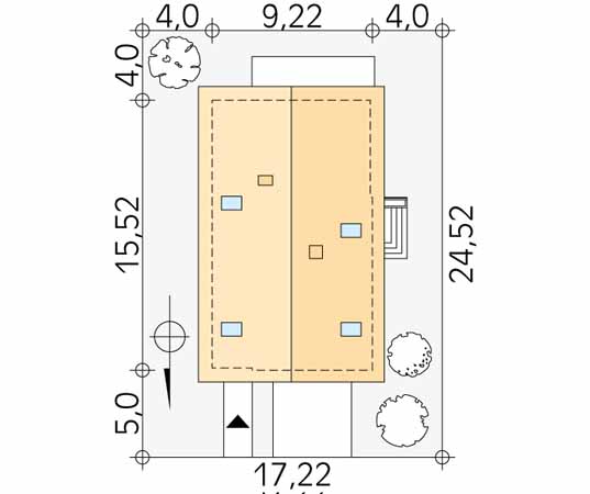 Projekt domu Amarylis - usytuowanie na działce