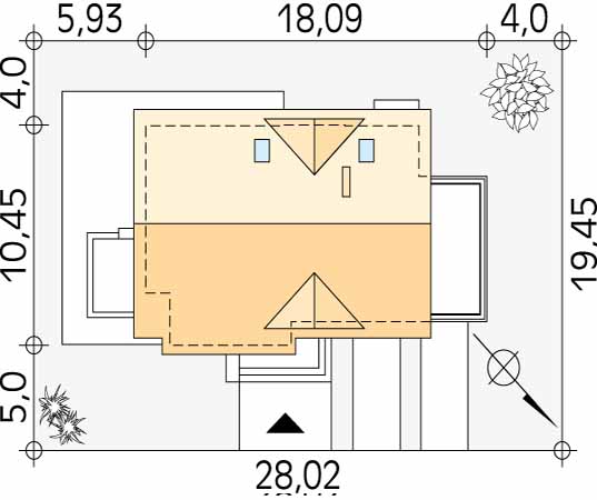 Projekt domu Amber 2 - usytuowanie na działce