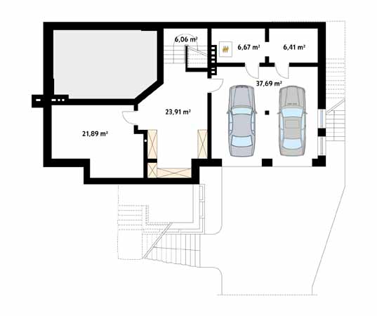 Projekt domu Amber 3 - rzut piwnicy