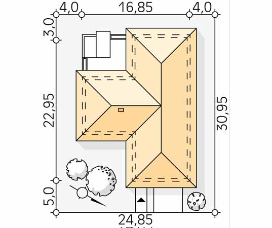 Projekt domu Ambrozja 10 - usytuowanie na działce