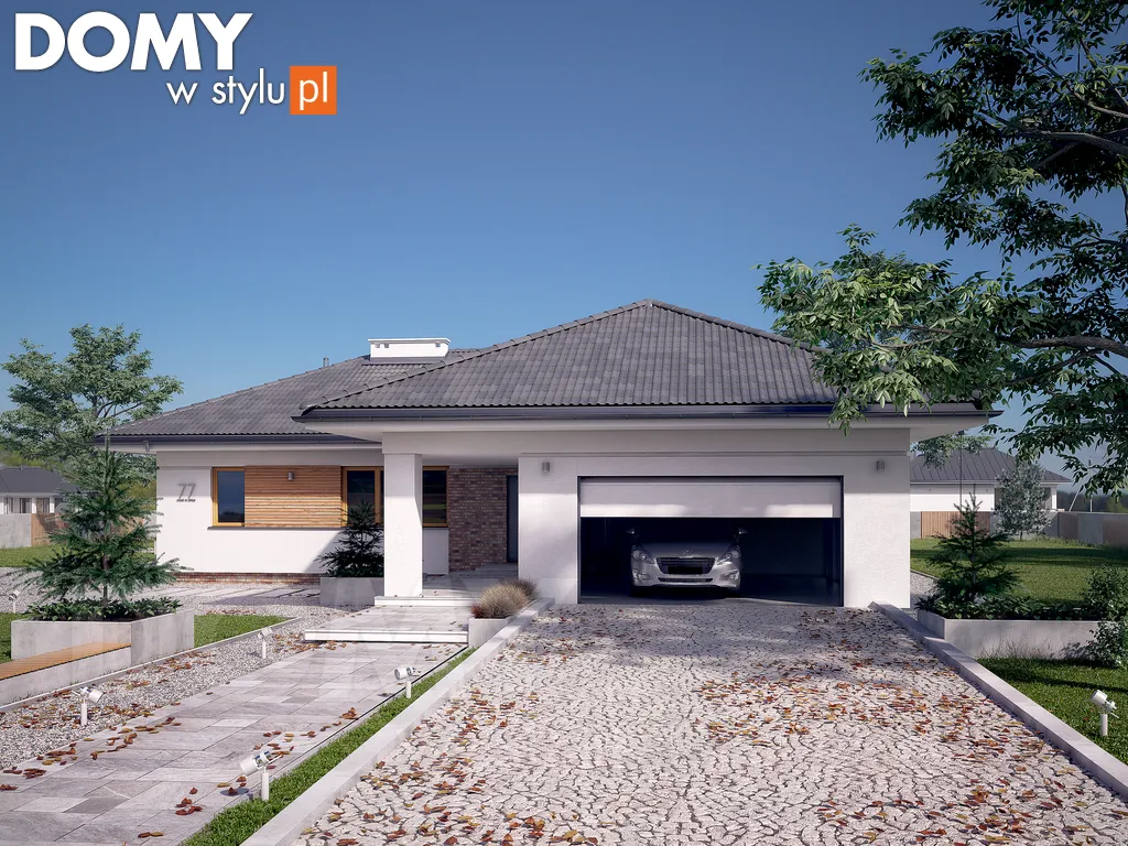 Nowoczesny projekt domu parterowego Ambrozja 10 - wizualizacja frontowa