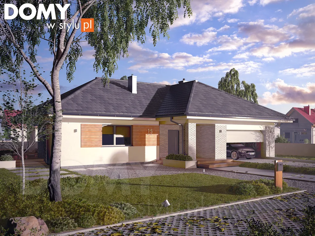 Nowoczesny projekt domu parterowego Ambrozja 11 - wizualizacja frontowa