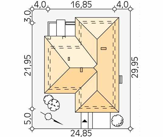 Projekt domu Ambrozja 12 - usytuowanie na działce