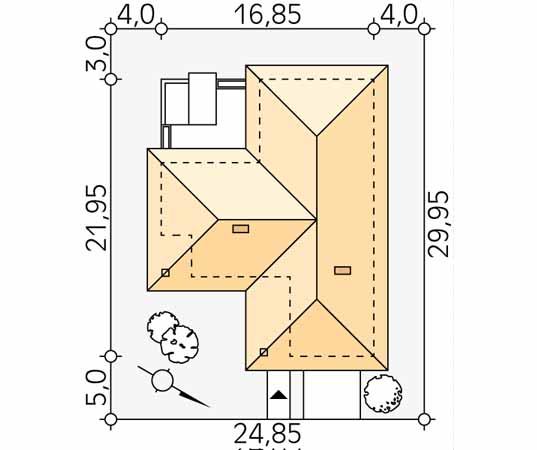 Projekt domu Ambrozja 15 - usytuowanie na działce