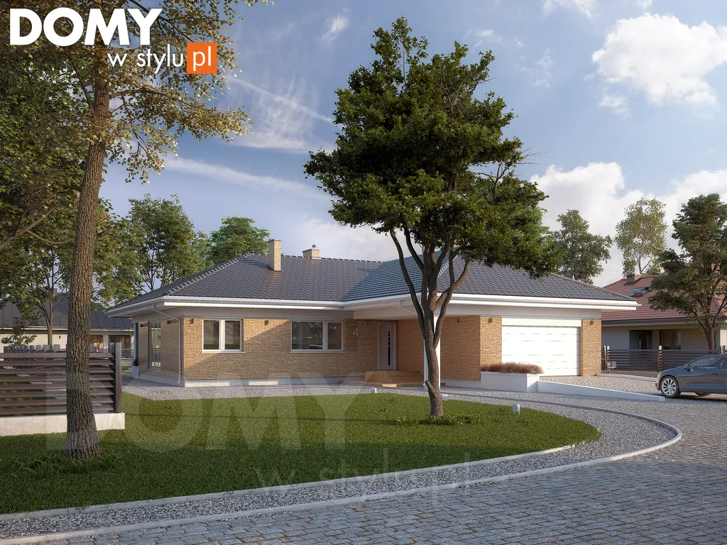 Nowoczesny projekt domu parterowego Ambrozja 15 - wizualizacja frontowa