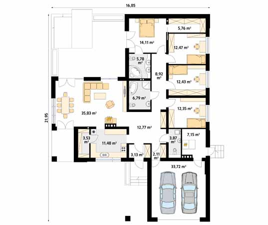 Projekt domu Ambrozja 3 - rzut parteru
