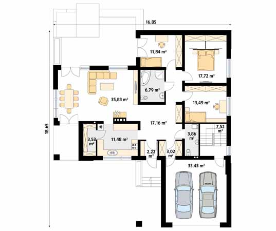 Projekt domu Ambrozja 4 - rzut parteru