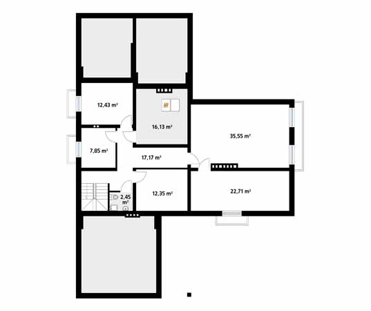 Projekt domu Ambrozja 5 - rzut piwnicy