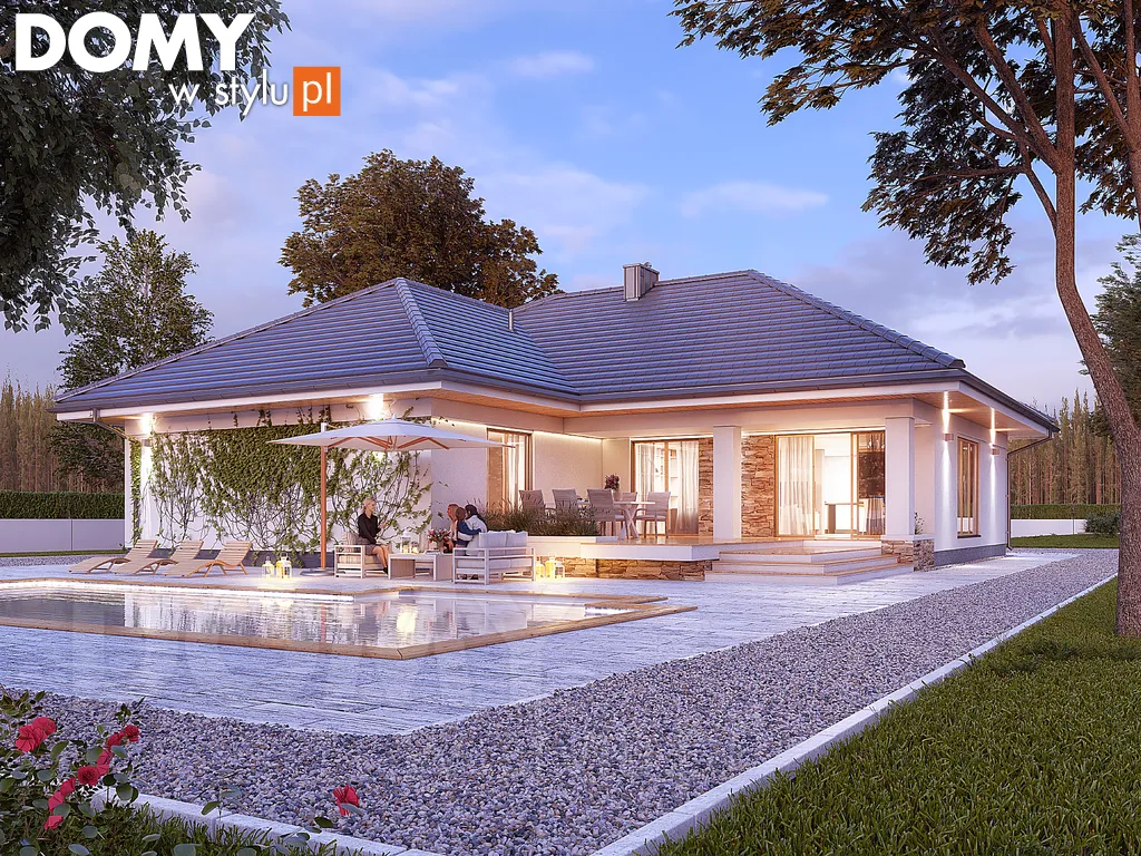 Nowoczesny projekt domu parterowego Ambrozja 6 - wizualizacja frontowa