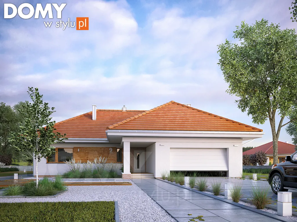 Nowoczesny projekt domu parterowego Ambrozja 7 - wizualizacja frontowa
