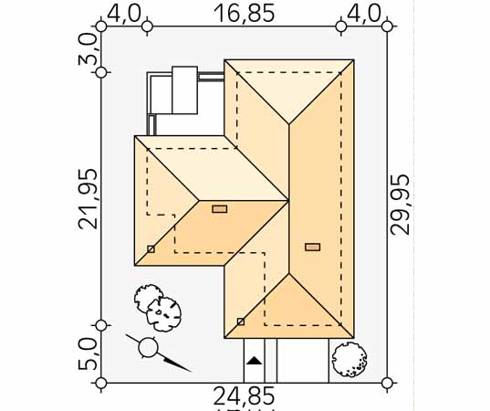 Projekt domu Ambrozja 9 - usytuowanie na działce